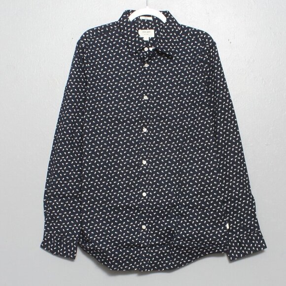 Julian and Mark NWOT navy polka dot long sleeve button up shirt - Picture 1 of 7